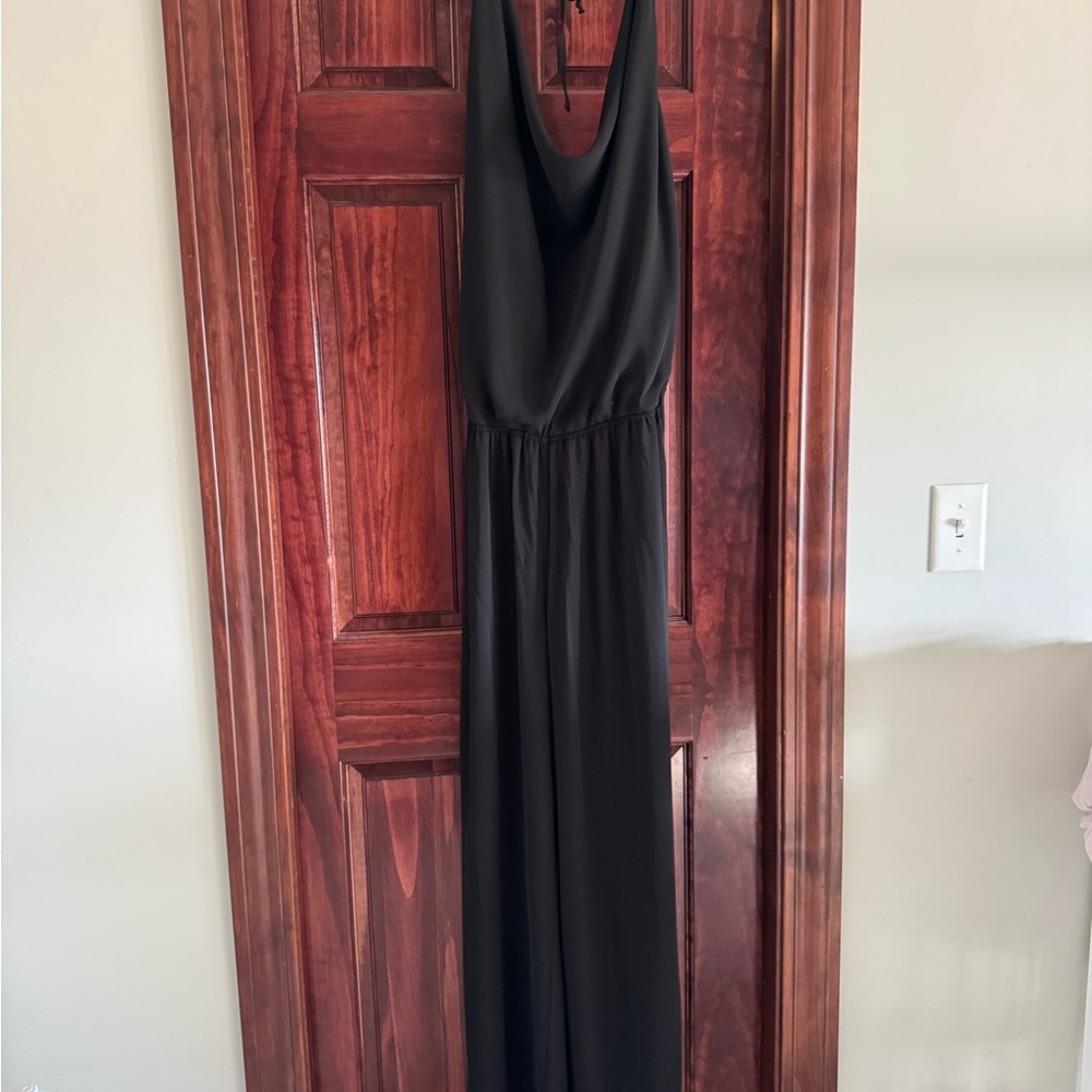 Black Sleeveless jumpsuit with open back